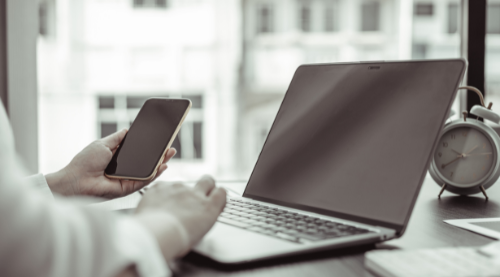 Laptop and cell phone